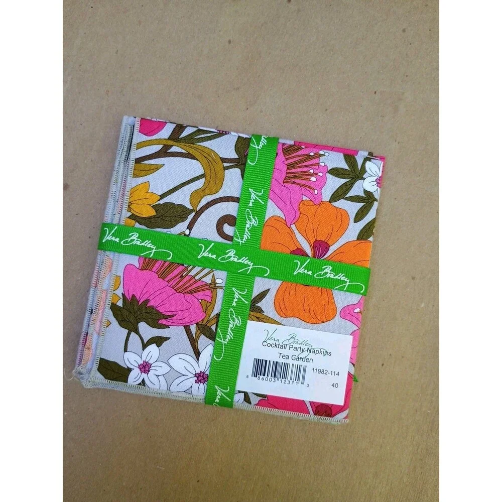 Vera Bradley Tea Garden Cocktail Party Napkins Retired NEW Set Of 4
